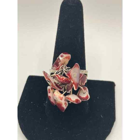 Natural Trochus Shell Beads Shards Adjustable Ring! - Picture 2 of 8